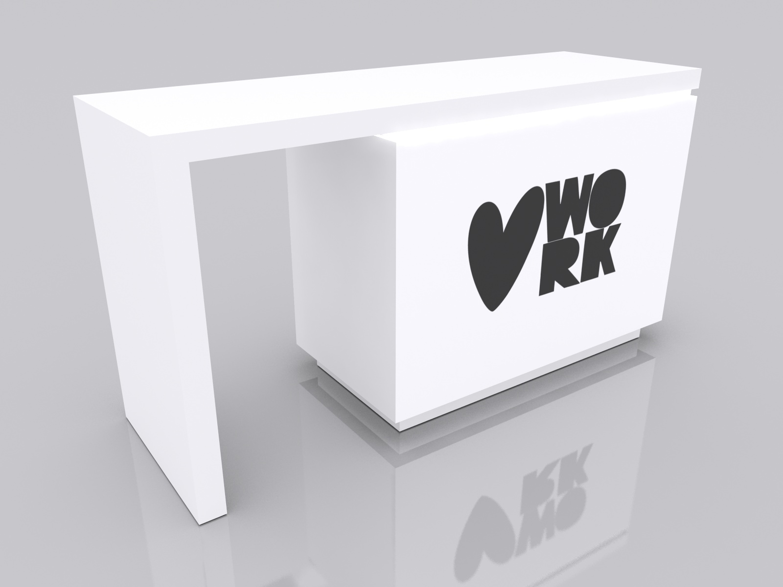 MOD-1744 Waterfall Workstation Counter -- Image 3